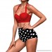 Julia ☀Sexy Women Vintage Polka Dot High Waisted Bathing Suits Bikini Set Red B07PKLHY6T
